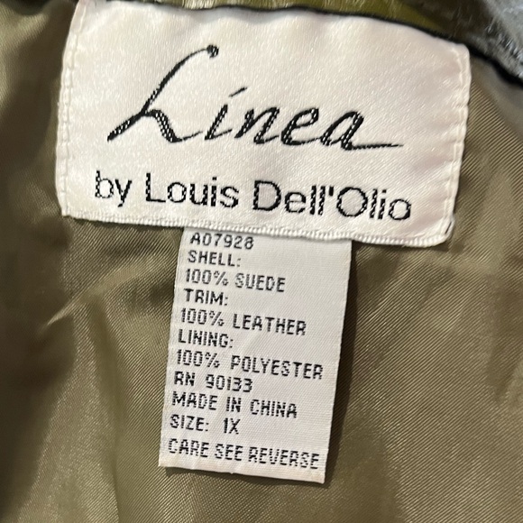 Linea Vintage Olive‎ Green Suede Skirt with Fringe Sz. 1X - Picture 4 of 8